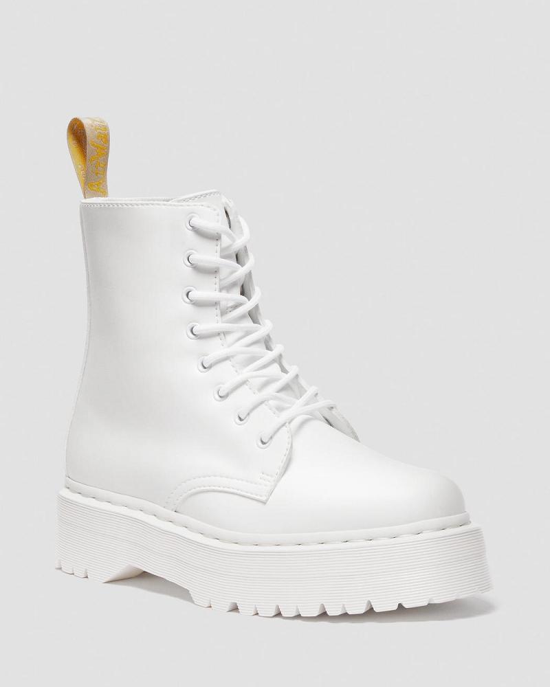 Dr Martens Vegan Jadon II Kemble Mono Platform Laarzen Heren Wit | NL 245WNB